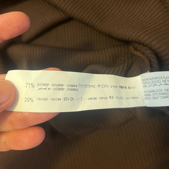 Zara brown long ribbed handkerchief midi dress NWT - Picture 7 of 9